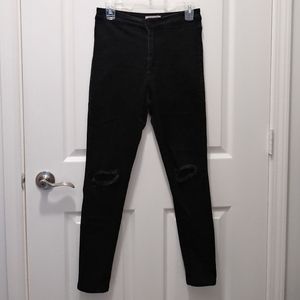 slit knee Forever 21 black skinny jeans high waist